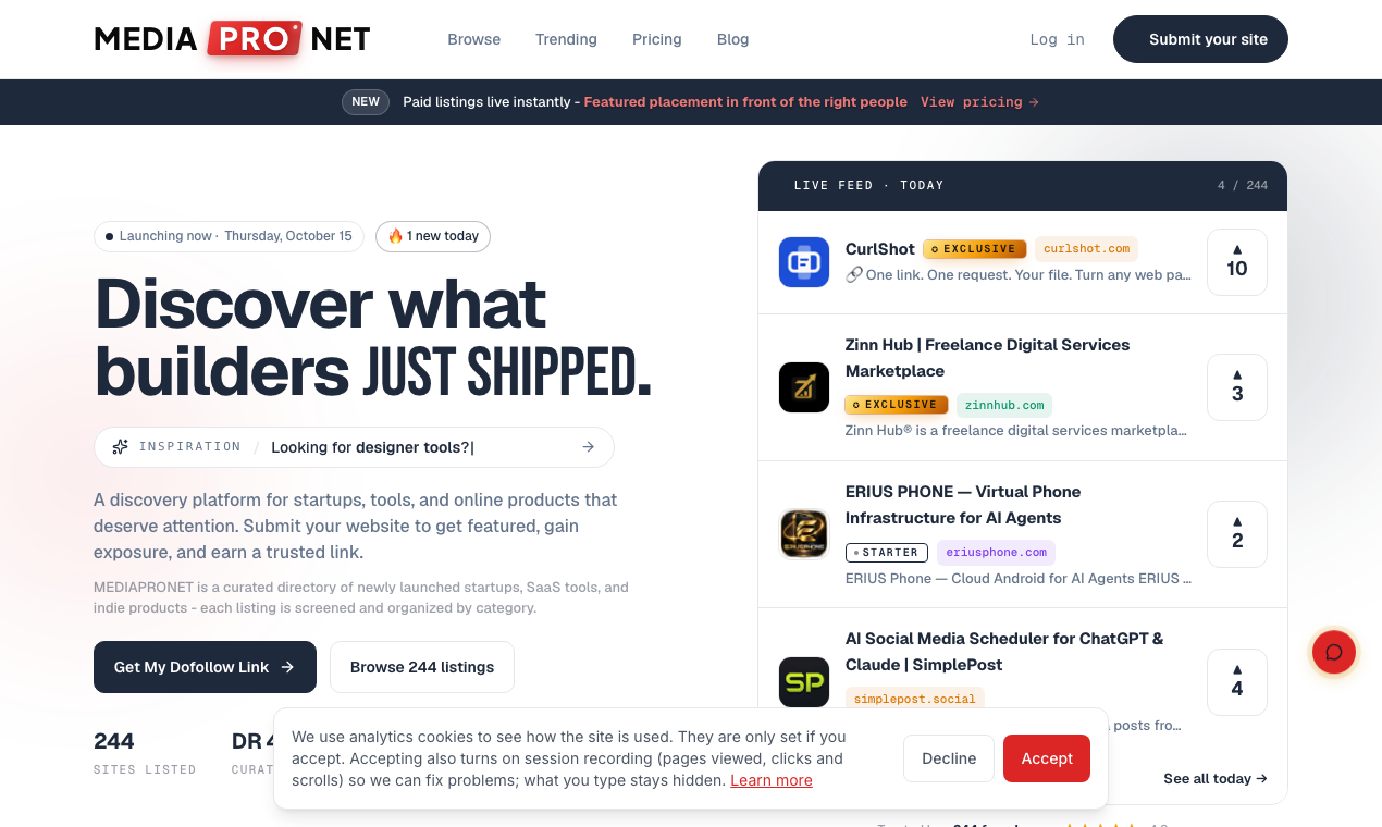 MEDIAPRONET screenshot
